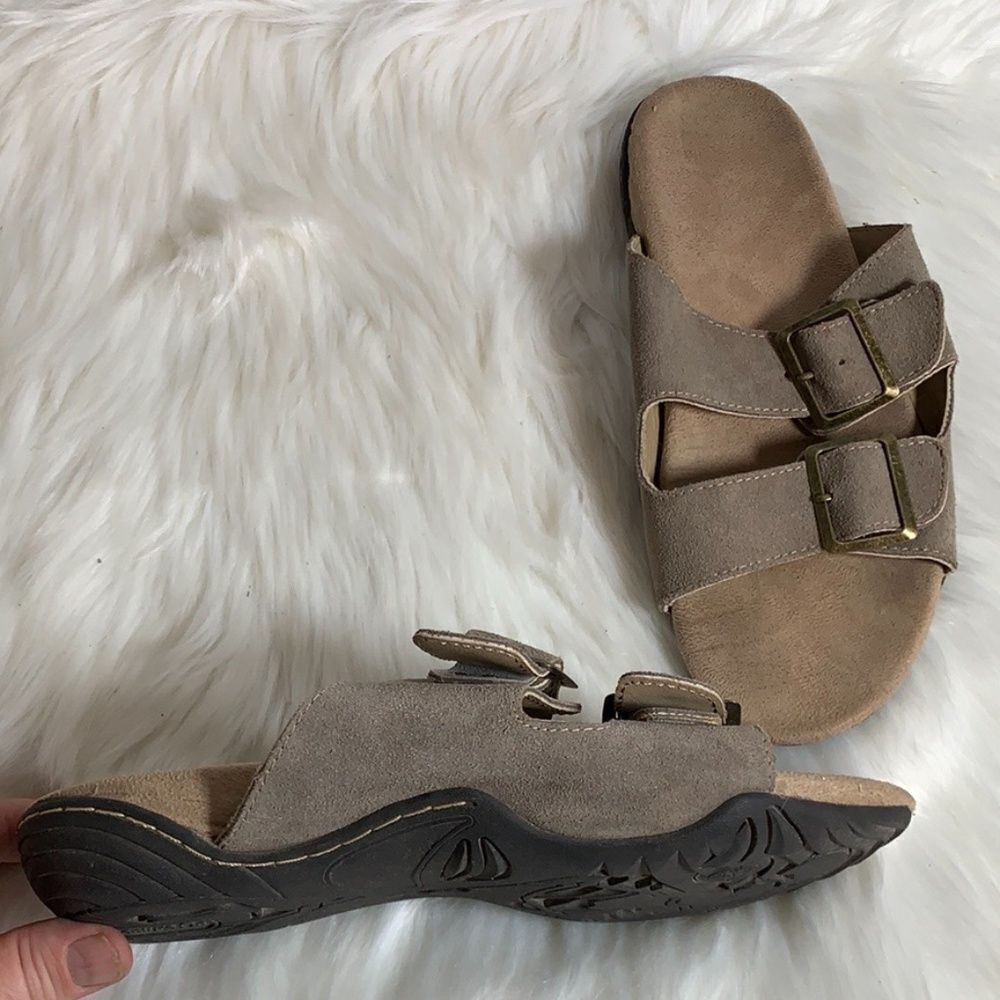Sport By Jambu Carina Brown Suede Slides Size 7.5